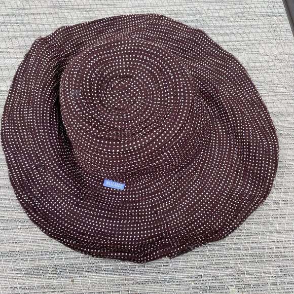 Wallaroo Hat Women's One Size Scrunchie Sun Hat Polka Dot ‎ Brown Beach Packable - Picture 1 of 7